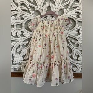 Shabby Chic Cream Smocked Tiered Sundress
